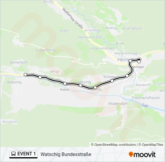 EVENT 1 Bus Line Map