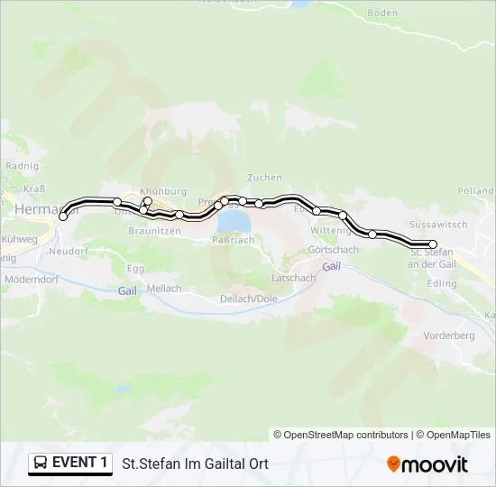 EVENT 1 Bus Line Map