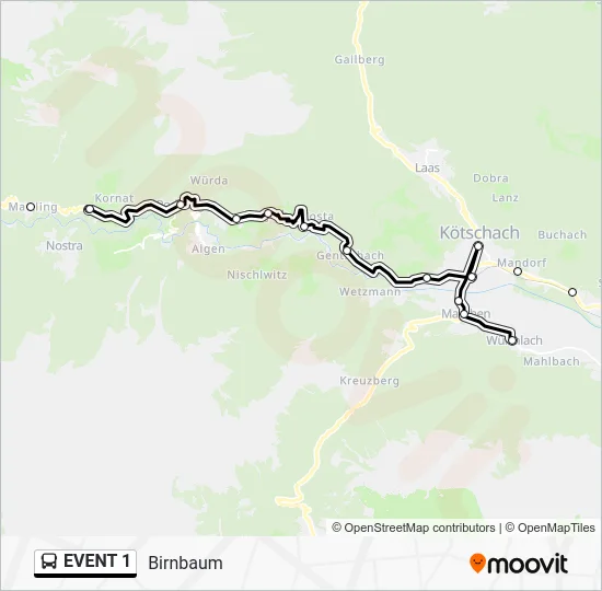 EVENT 1 Bus Line Map