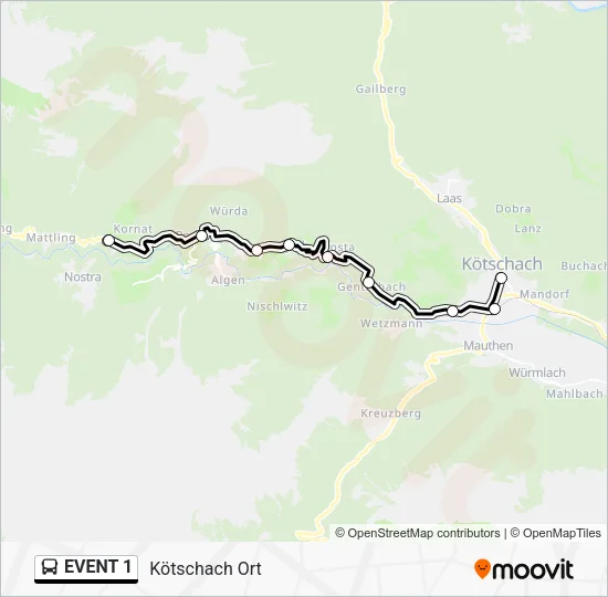 EVENT 1 Bus Line Map