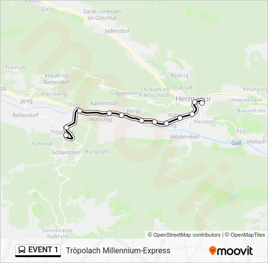 EVENT 1 Bus Line Map