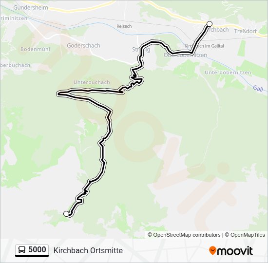 5000 Route: Schedules, Stops & Maps - Kirchbach Ortsmitte (Updated)