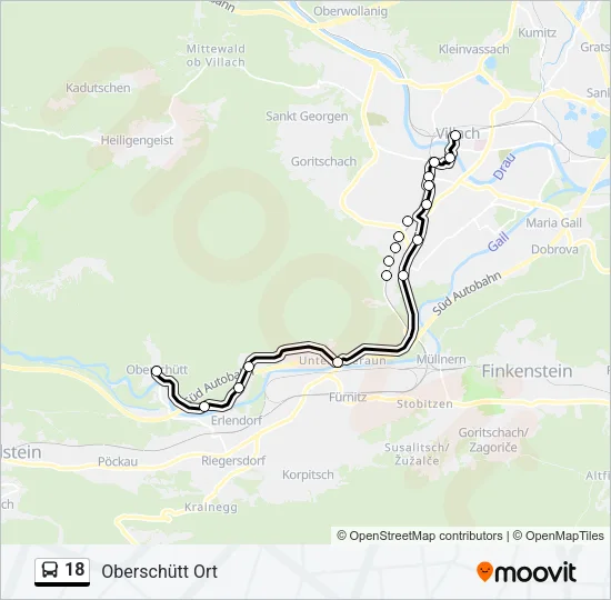 18 Bus Line Map