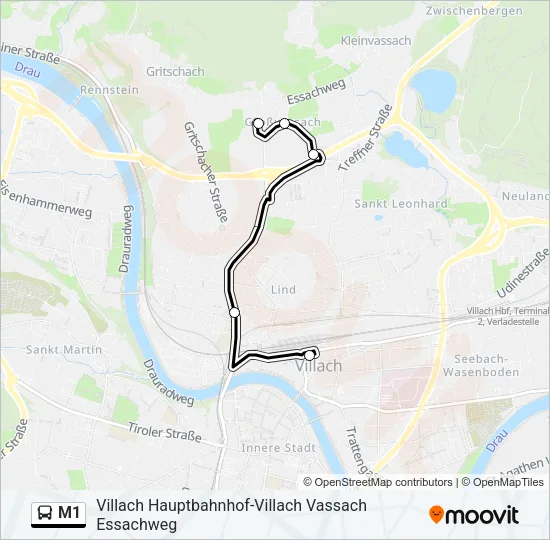 M1 Bus Line Map
