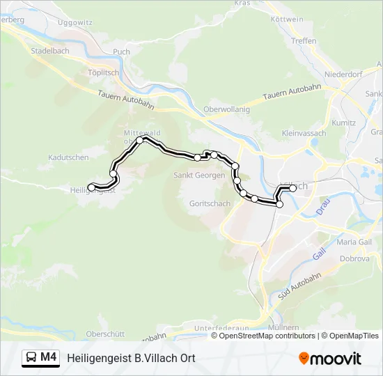 M4 Bus Line Map
