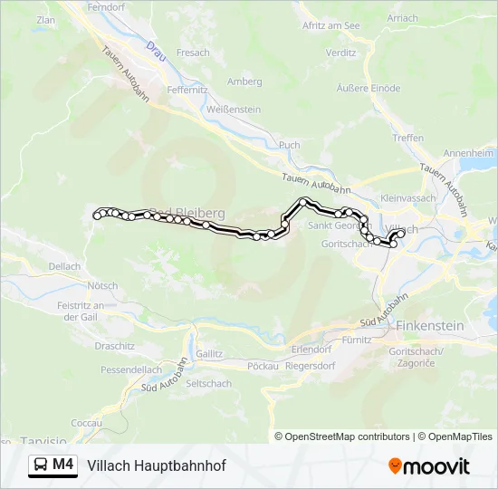 M4 Bus Line Map