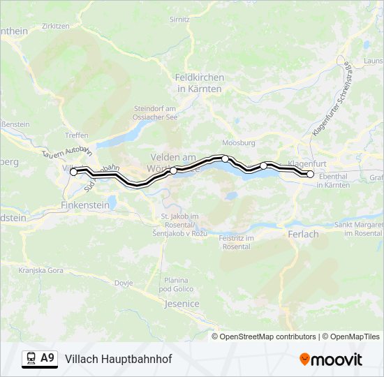 A9 Train Line Map