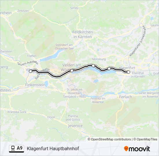 A9 Train Line Map