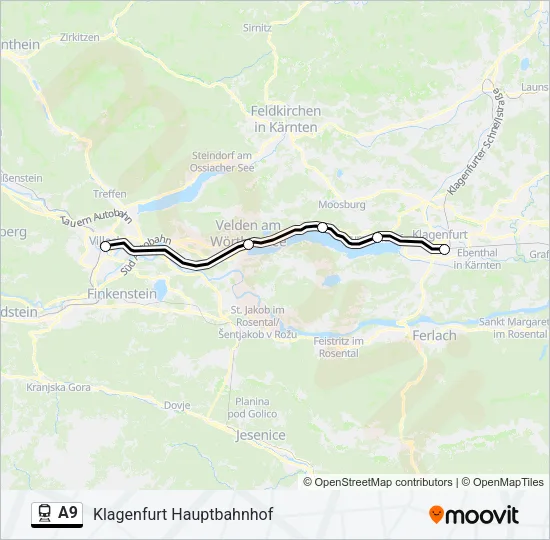 A9 Train Line Map