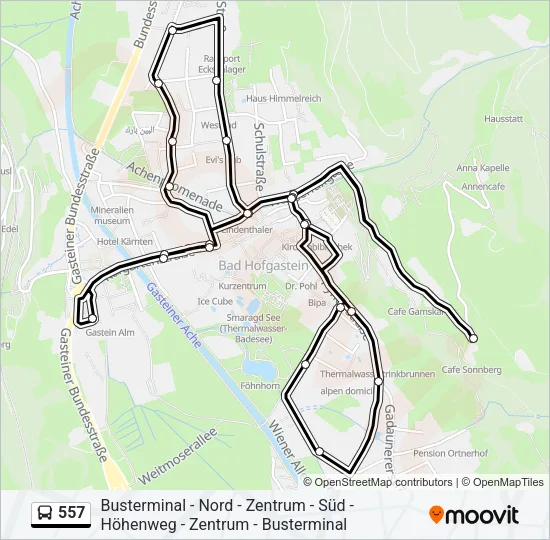 557 Bus Line Map