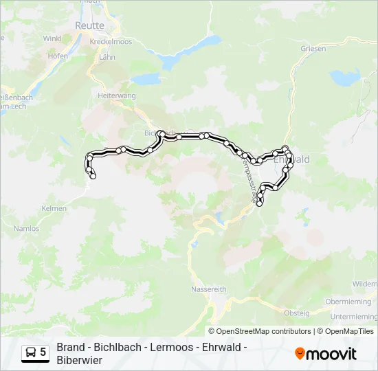 5 Bus Line Map