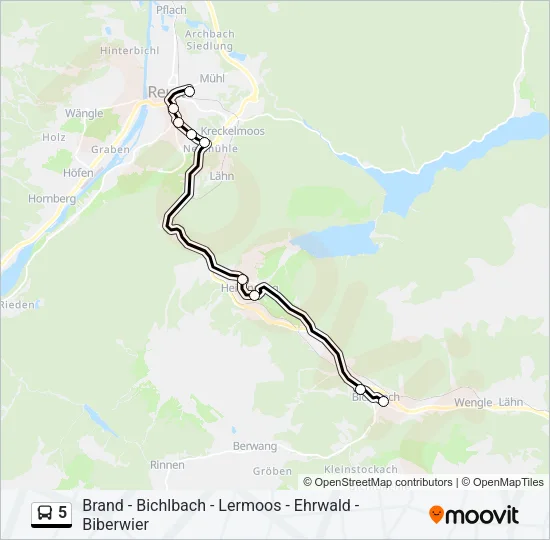 5 Bus Line Map