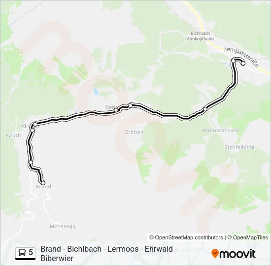 5 Bus Line Map