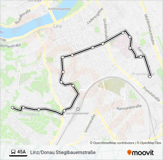 45A Bus Line Map