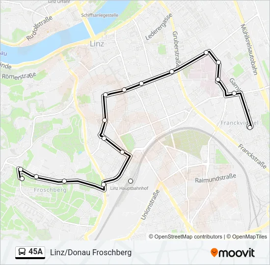 45A Bus Line Map