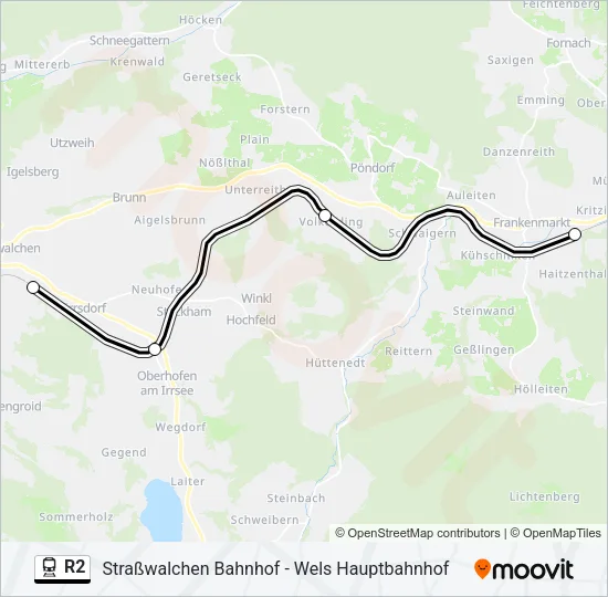 R2 Train Line Map