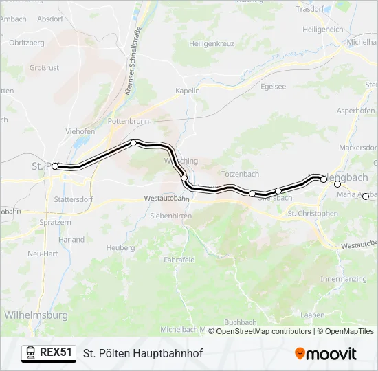 REX51 Train Line Map