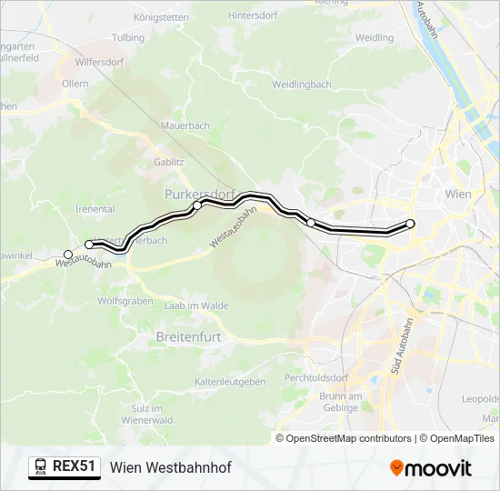 REX51 Train Line Map