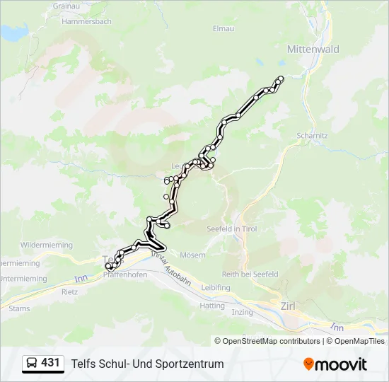 431 Bus Line Map