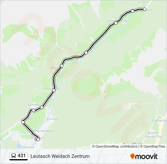 431 Bus Line Map