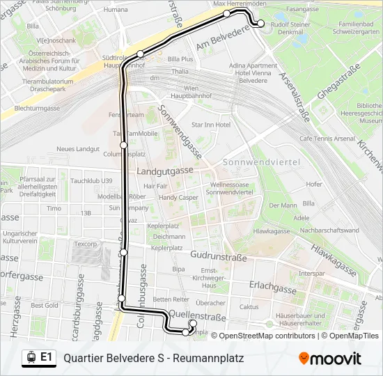 E1 Light Rail Line Map