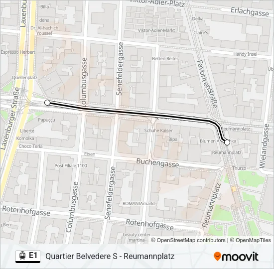 E1 Light Rail Line Map