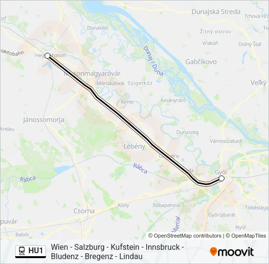 HU1 Train Line Map