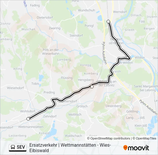 SEV Bus Line Map