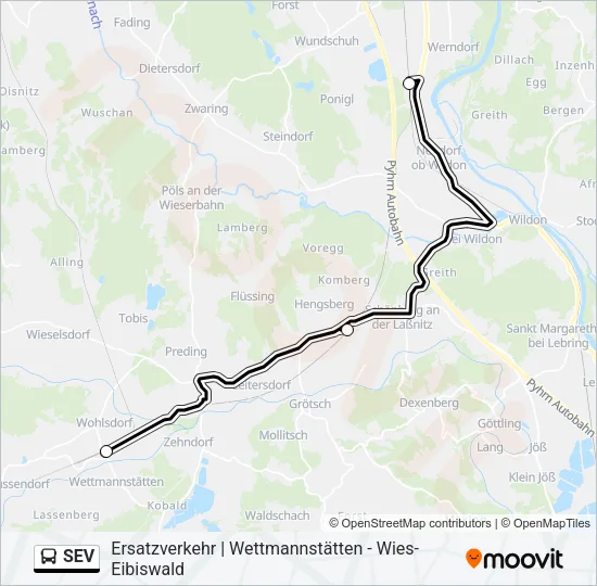 SEV Bus Line Map