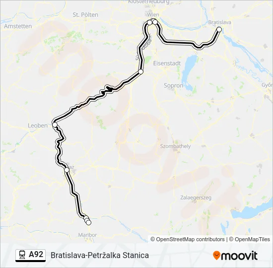 A92 Train Line Map
