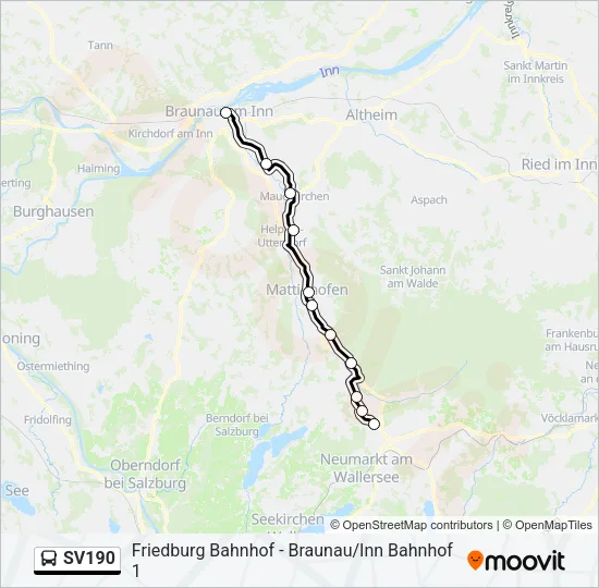 SV190 Bus Line Map