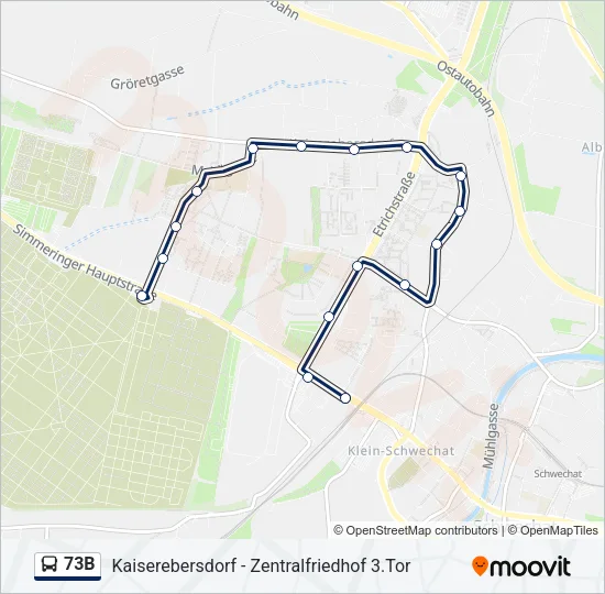 73B Bus Line Map