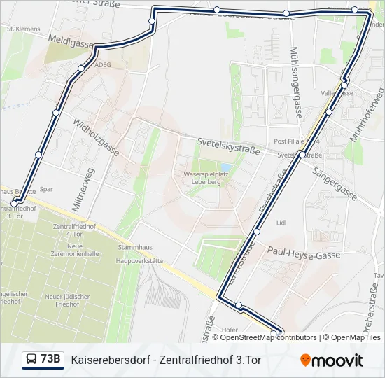 73B Bus Line Map