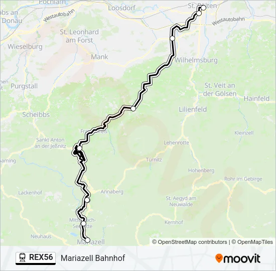REX56 Train Line Map
