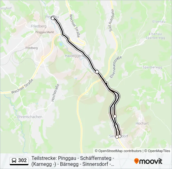 302 Bus Line Map