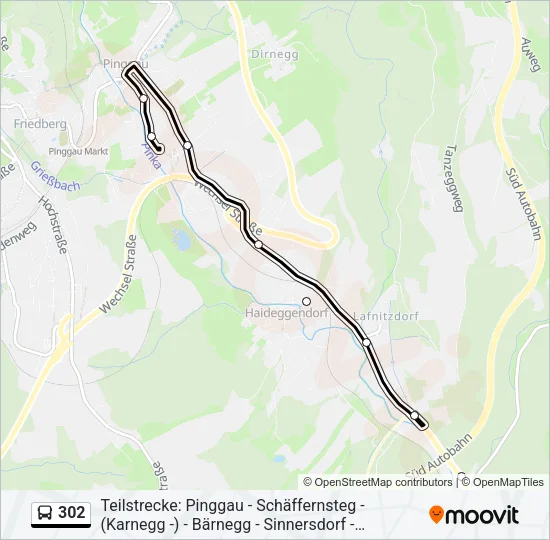 302 Bus Line Map