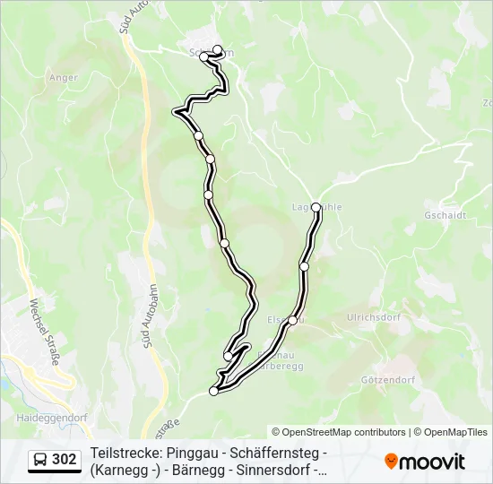 302 Bus Line Map
