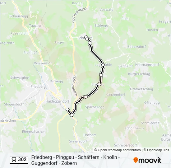302 Bus Line Map