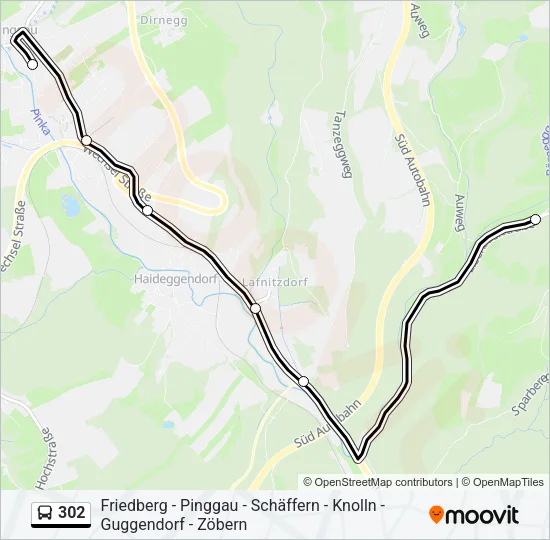302 Bus Line Map