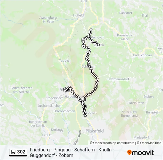 302 Bus Line Map