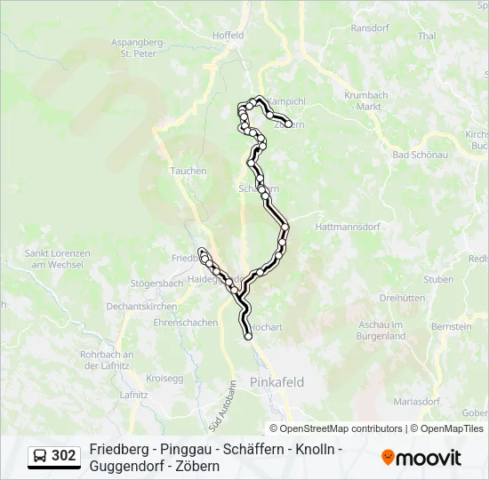 302 Bus Line Map