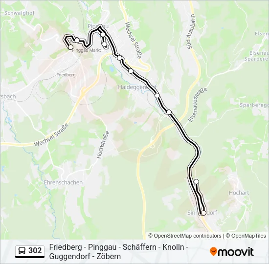 302 Bus Line Map