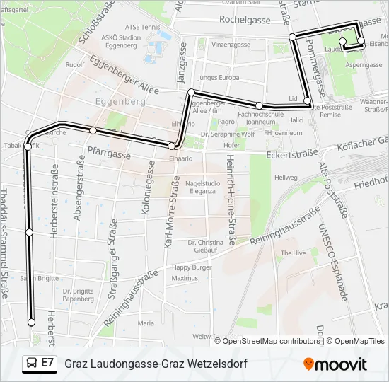E7 Bus Line Map