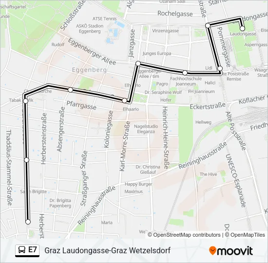 E7 Bus Line Map