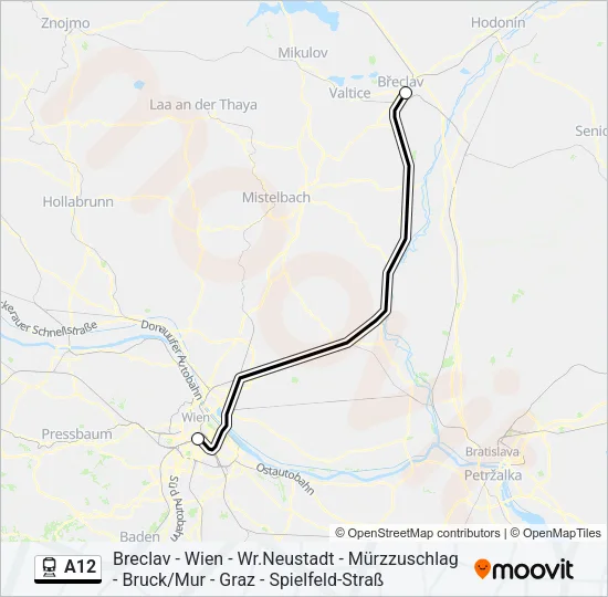 A12 Train Line Map