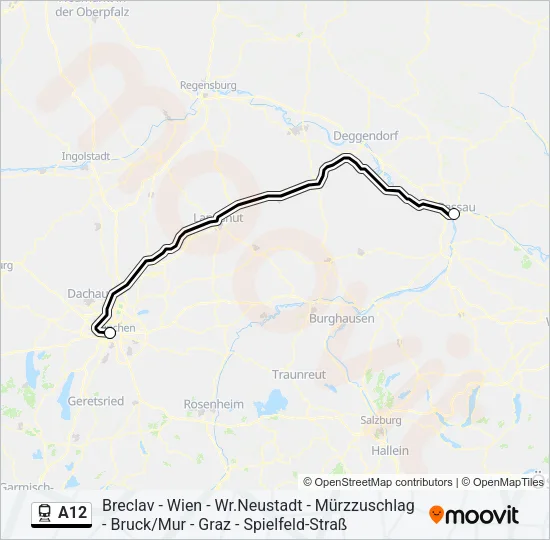 A12 Train Line Map