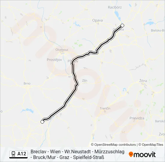 A12 Train Line Map