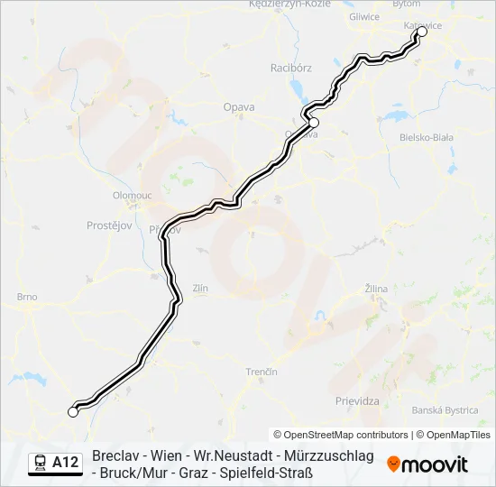 A12 Train Line Map