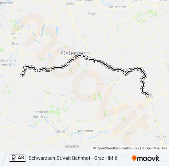 A8 Train Line Map