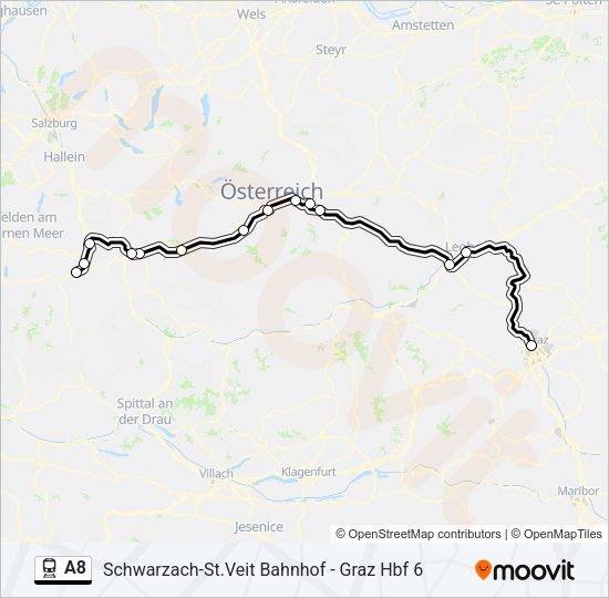 A8 Train Line Map